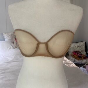 RIEN france, nude, beige, vintage strapless bra, like air, so sexy, size 32 C D